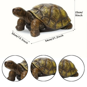 21.3" Large 3D Turtle Statue, Realistic Resin Garden Sculpture with Intricate Shell Design, Weather-Resistant Indoor & Outdoor Decor for Lawn, Balcony, Patio, Unique Home Gift & Landscape Art