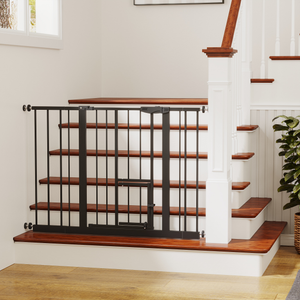 Baby Gate with Cat Door, 29.5-44.1" Metal Pet Door