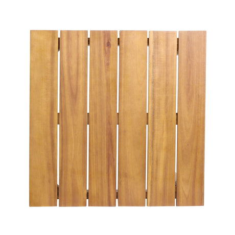 Outdoor Square Side Table With Slatted Top And Wood Frame - Teak - Best Buy Furniture