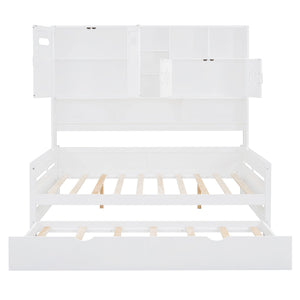 Daybed With All-In-One Cabinet And Shelf