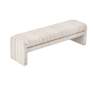 62.2 Inch Striped Upholstered Ottoman Bench