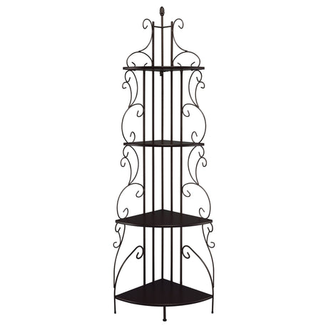 4 Shelf Corner Bookcase - Cappuccino