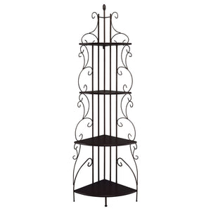 4 Shelf Corner Bookcase - Cappuccino
