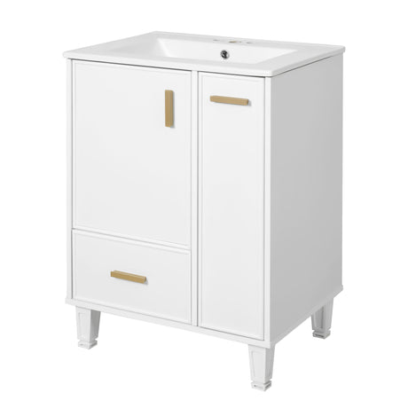 Bathroom Vanity With Sink, Deep Drawer, Door Shelf, 2 Tier Basket - Best Buy Furniture