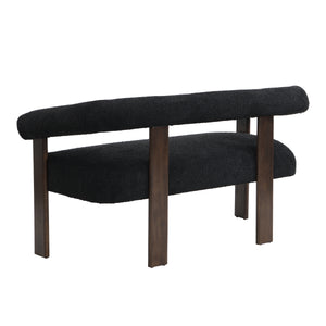 Round Armrest Loveseat (Black + Brown)