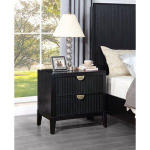 Mason - 2 Drawer Nightstand With Fluted Design - Black