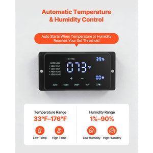 Greenhouse Air Circulation Fan, 1800 CFM, 10 Speeds, LCD Control