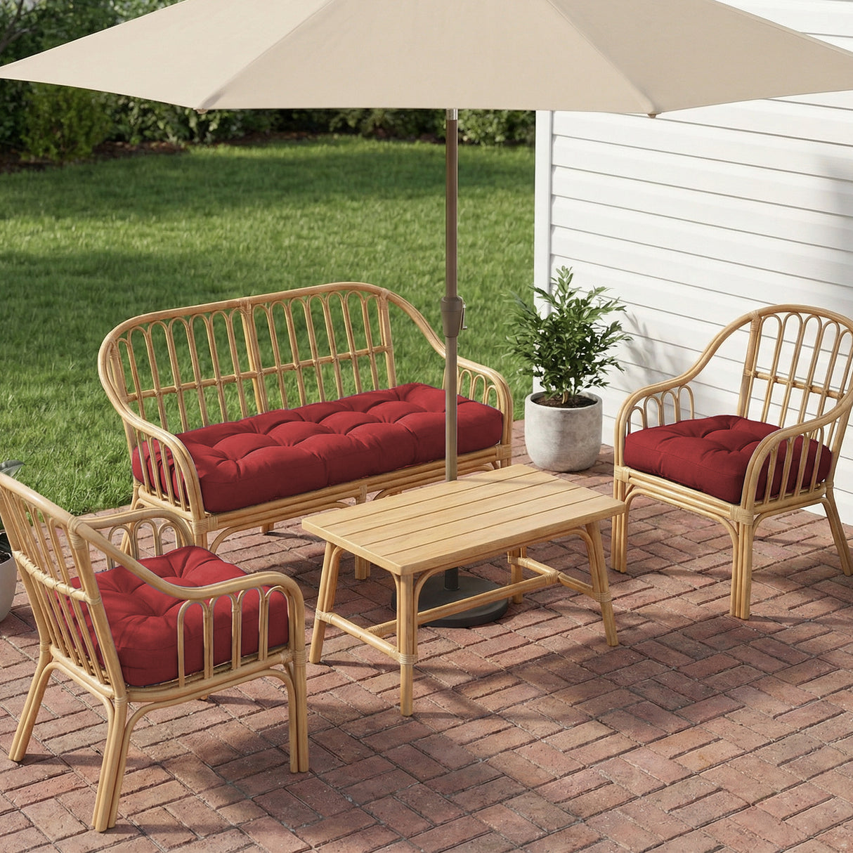Wicker Chair Cushions Set of 3