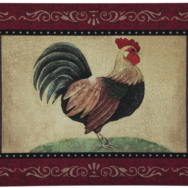 2-Pack Premium Comfort Kitchen Mats (Vintage Rooster)