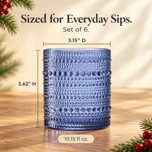 Fortuna Hobnail Lowball Glassware, Set of 6