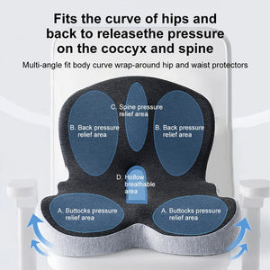 Memory Foam Seat Cushion with Lumbar Support for Office Chair