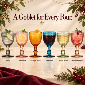 Tonal Hobnail Goblet, Stemmed Wine Glassware, Set of 6