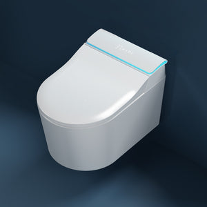 Wall-mounted Smart Toilet, Automatic Lid Opening, No Water Pressure Limitation, Wall Drain, All-in-One Bidet with Aromatherapy Deodorization for Home Use
