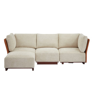 Velora 94.5 in. 4-Piece L Shaped Boucle Modular Sofa
