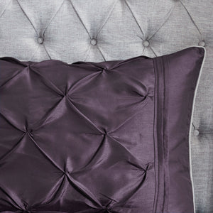 7 Piece Tufted Comforter Set Plum Queen