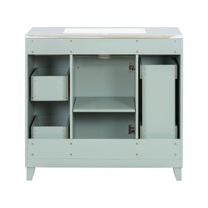 Bathroom Vanity With Ceramic Sink, Soft Close Doors, Adjustable Shelves