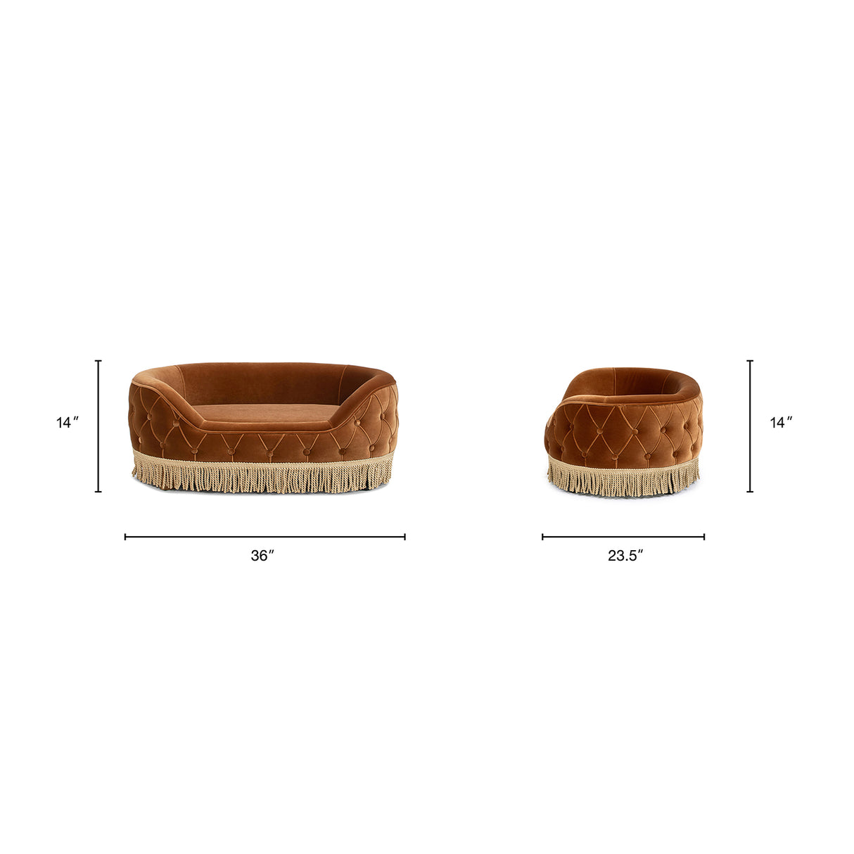 Monroe 33" Dog Sofa Bed - Medium in Burnt