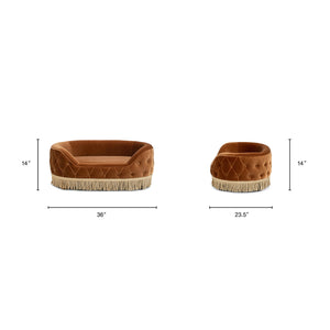 Monroe 33" Dog Sofa Bed - Medium in Burnt