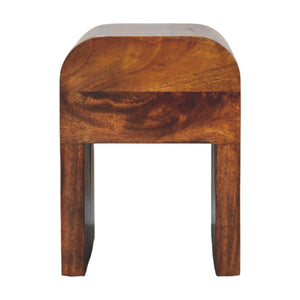 Mini Darcy Chestnut Nightstand with Curved Edges, 1-Drawer