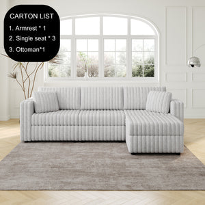 106.3" Soft 3-Person Sofa with Ottoman