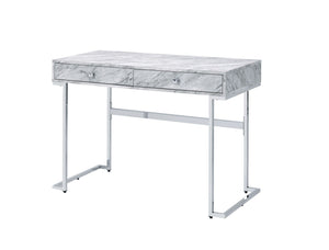 Tigress - Printed Faux Marble Top Writing Desk - White - Best Buy Furniture
