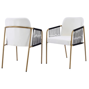 Modern Glam Upholstered Dining Chairs (Set of 2)