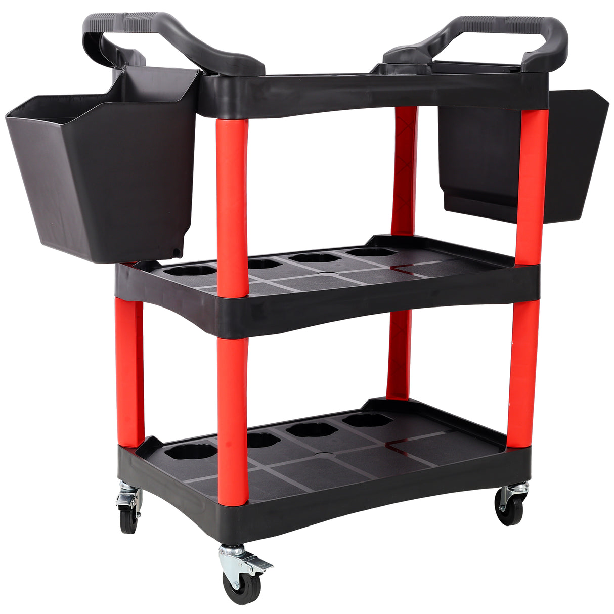 3 Tier Rolling Auto Detail Cart With Wheels
