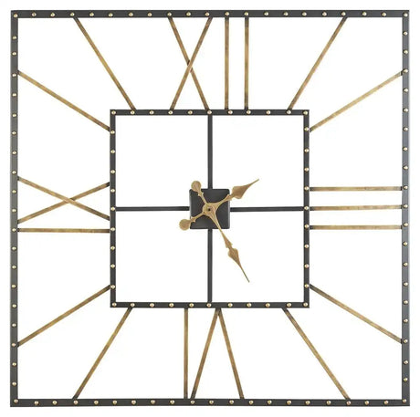 Thames - Wall Clock - Black / Gold Finish - Best Buy Furniture