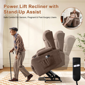 Power Lift Recliner Chair with Massage and Heat - Cotton