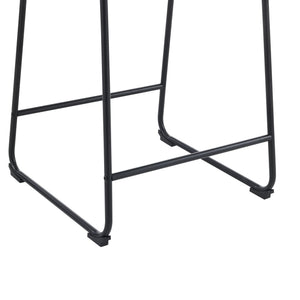 Vintage Style Armless Industrial Counter Stool With Metal Legs And Footrest For Kitchen Island, Cafe, Pub, Bar Counter (Set of 2) - Cream / Black
