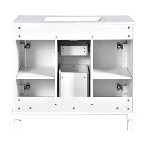 Bathroom Vanity With Top Sink, Basin On Cabinet With 2 Soft Closing Doors And 2 Drawers