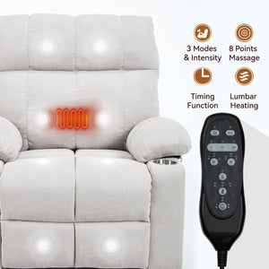 Beige Dual Motor Infinite Position Power Lift Recliner Chair