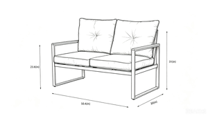 Oversized Steel Outdoor Conversation Set