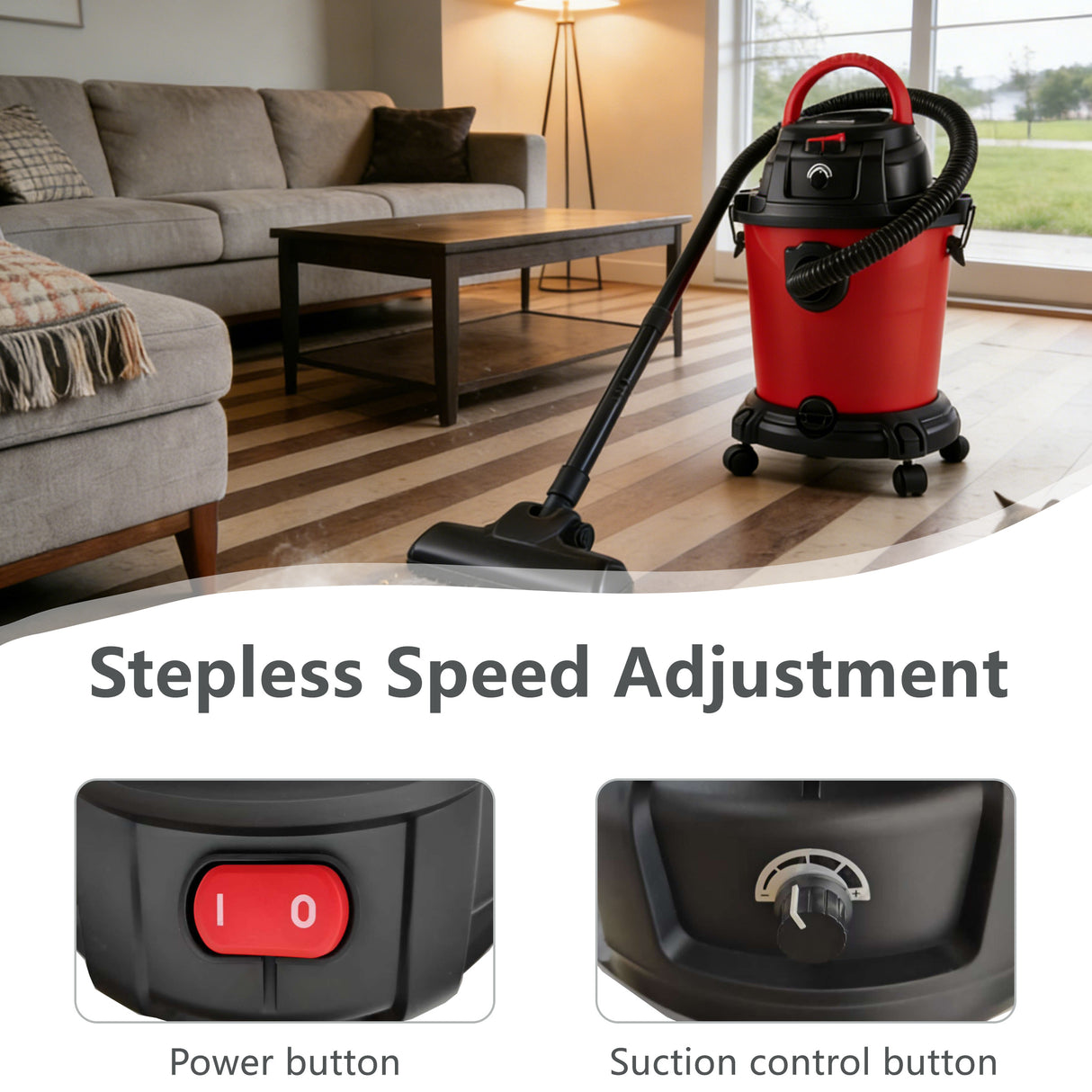 Wet Dry Vac, 5 Gallon, 4.3 Peak HP