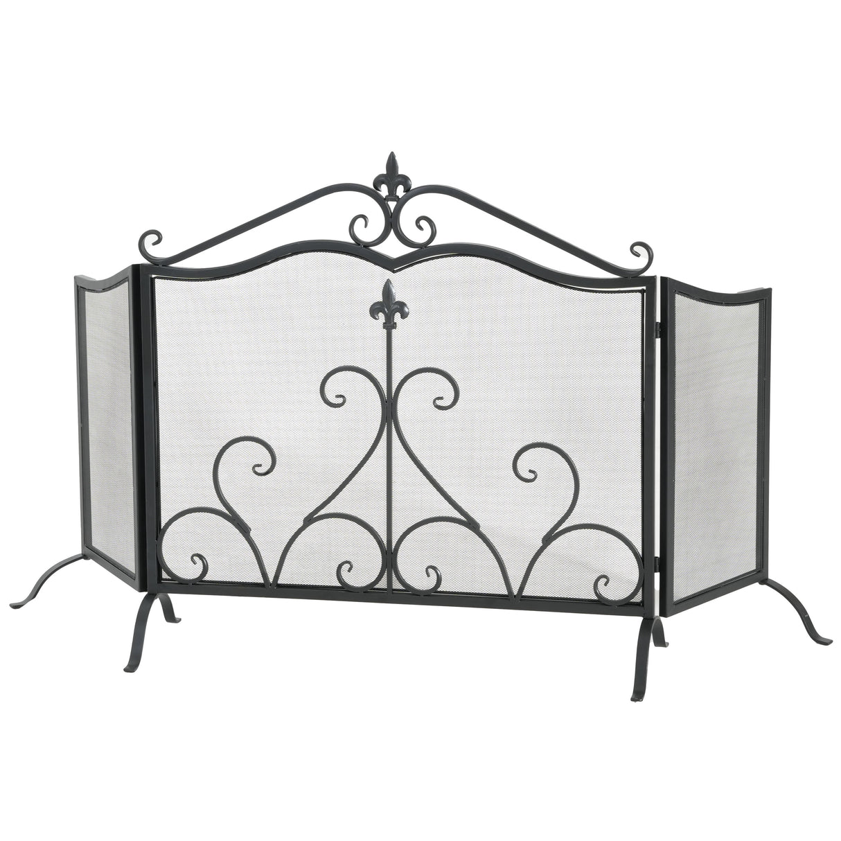 Onyx 3-Panel Iron Fireplace Screen 54" x 31.5"