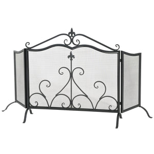 Onyx 3-Panel Iron Fireplace Screen 54" x 31.5"