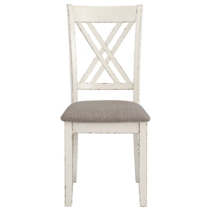 Ebers - 7 Dining Set With 2 Tone Upholstered Chairs - Vanilla White