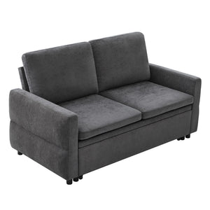Convertible Sofa Bed Loveseat With Adjustable Backrest And USB Ports