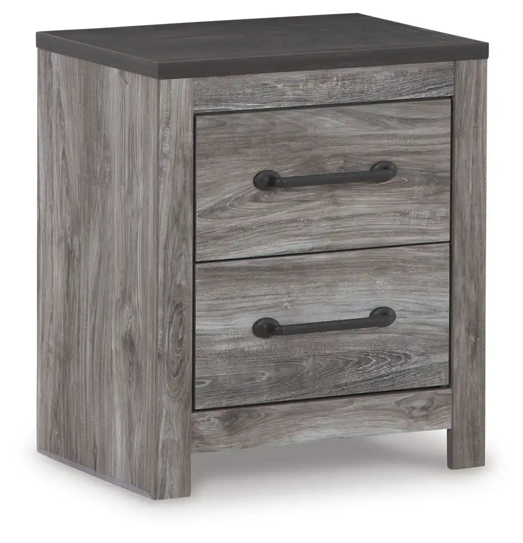 Bronyan - Two Drawer Night Stand - Dark Gray - Best Buy Furniture
