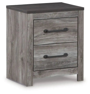 Bronyan - Two Drawer Night Stand - Dark Gray - Best Buy Furniture