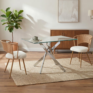Wicker Dining Chairs - 2-Piece Set - Farmhouse Style