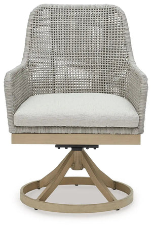 Seton Creek - Swivel Chair With Cushion (Set of 2) - Gray - Best Buy Furniture