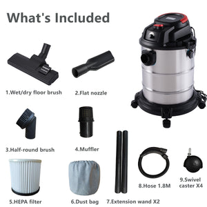 Wet Dry Vac, 8 Gallon, 6 Peak HP, 3 in 1 Shop Vacuum