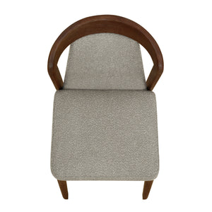 Upholstered Backrest Armless Dining Chairs (Walnut+Light Brown)