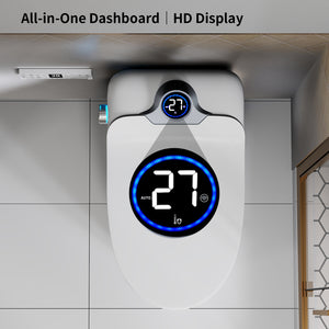 Smart Toilet Bidet Combo with Foot Sensor and Remote Control