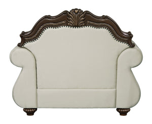 Pierce 2-Piece Traditional Living Room Set, Upholstered Loveseat and Accent Chair with Carved Wood Frame