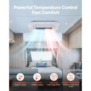 Truck Air Conditioner, 12V 10000 BTU Dual Cooling & Heating Unit