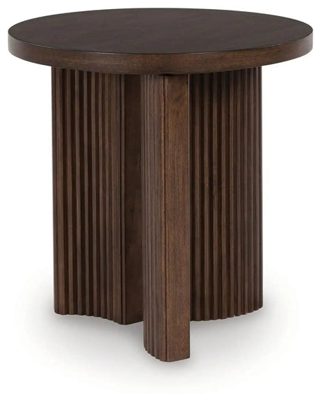 Korestone - Round End Table - Dark Brown - Best Buy Furniture