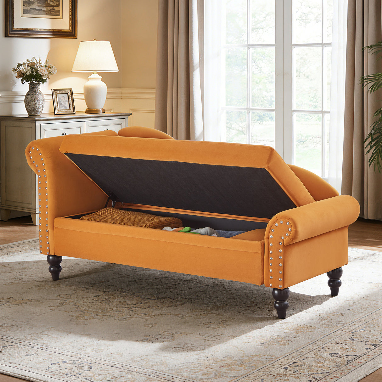 64.5'' Modern Velvet Chaise Lounge