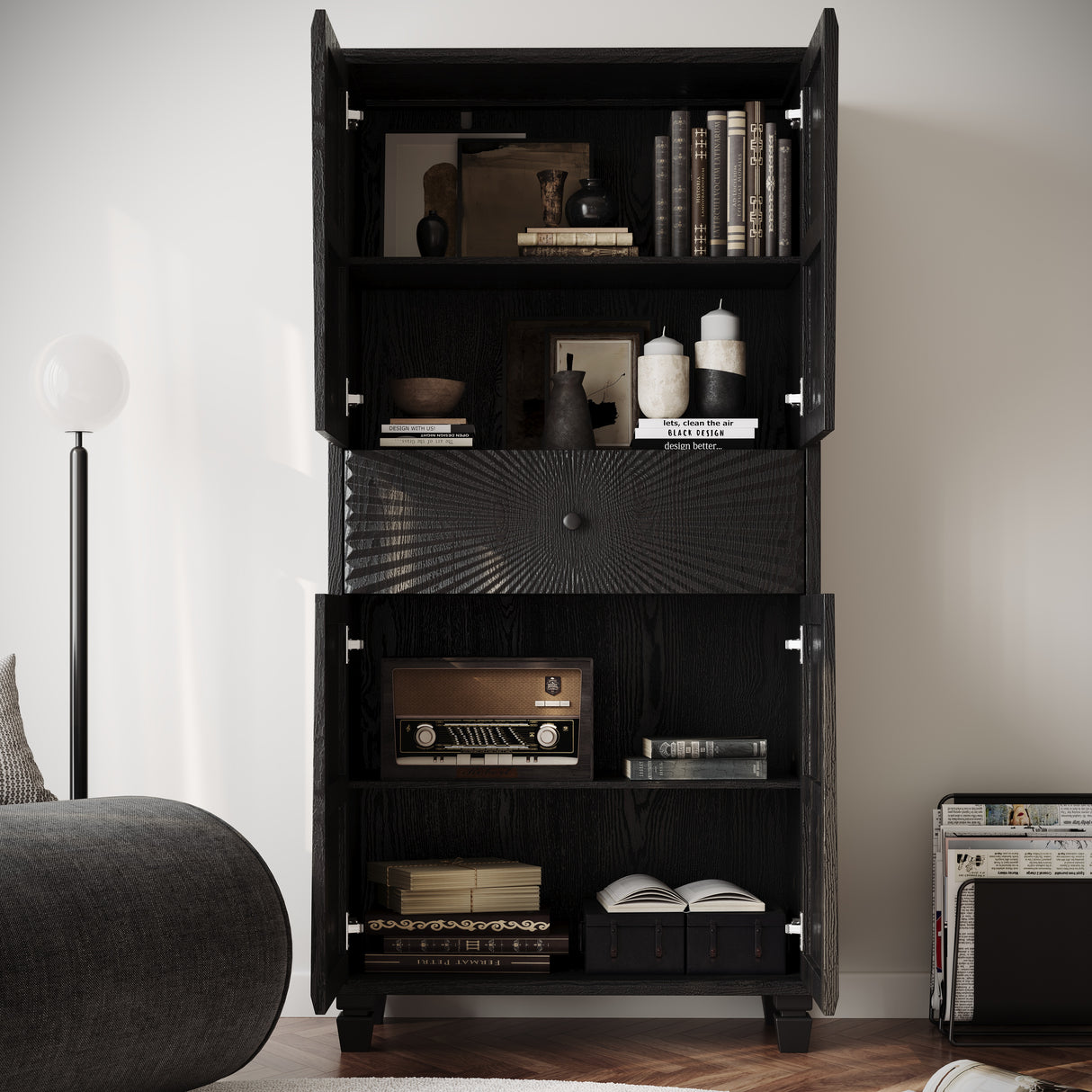 64.5'' Tall Accent 4-Door Cabinet